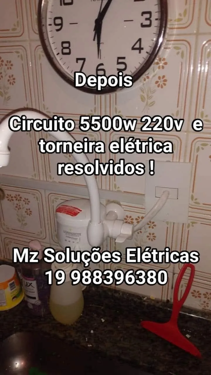 Circuito de chuveiro e torneira elétrica adequados após o serviço